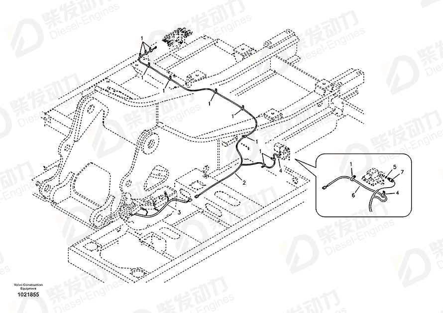 VOLVO Cable harness 14537154 Drawing