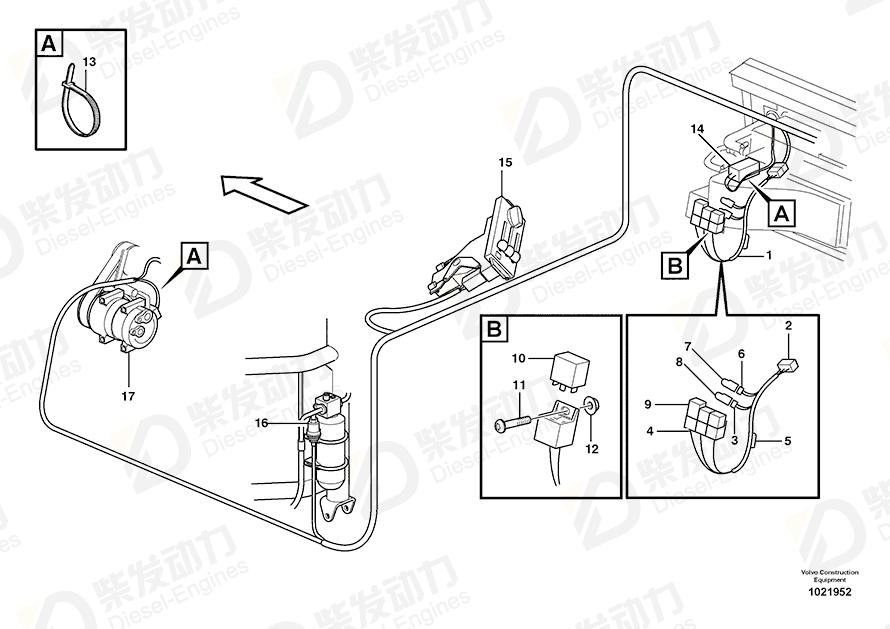 VOLVO Cable harness 11196684 Drawing VOLVO Cable harness 11196684 Drawing