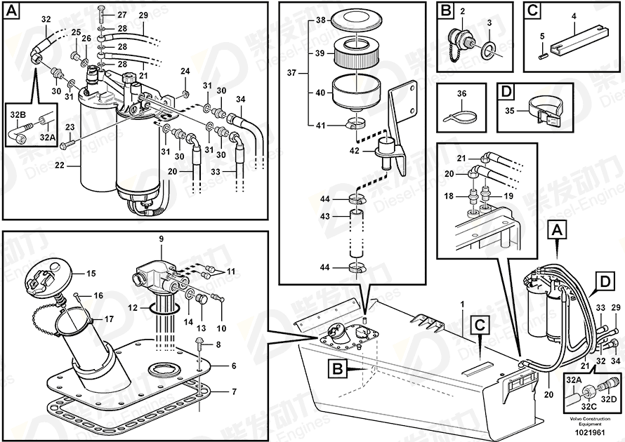 VOLVO Fuel pipe 11193272 Drawing