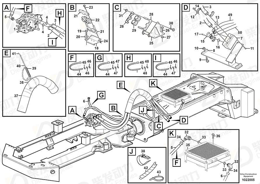 VOLVO Hose assembly 11115264 Drawing