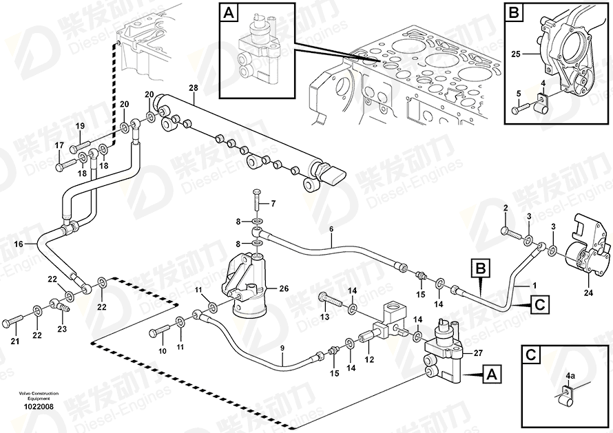 VOLVO Hollow screw 20513688 Drawing