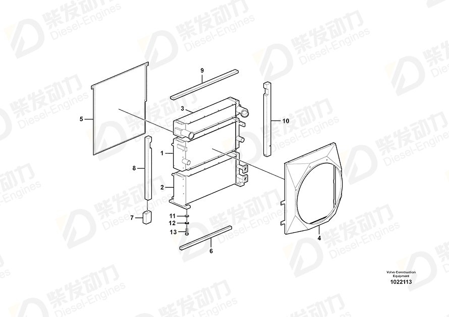 VOLVO Radiator 14548409 Drawing