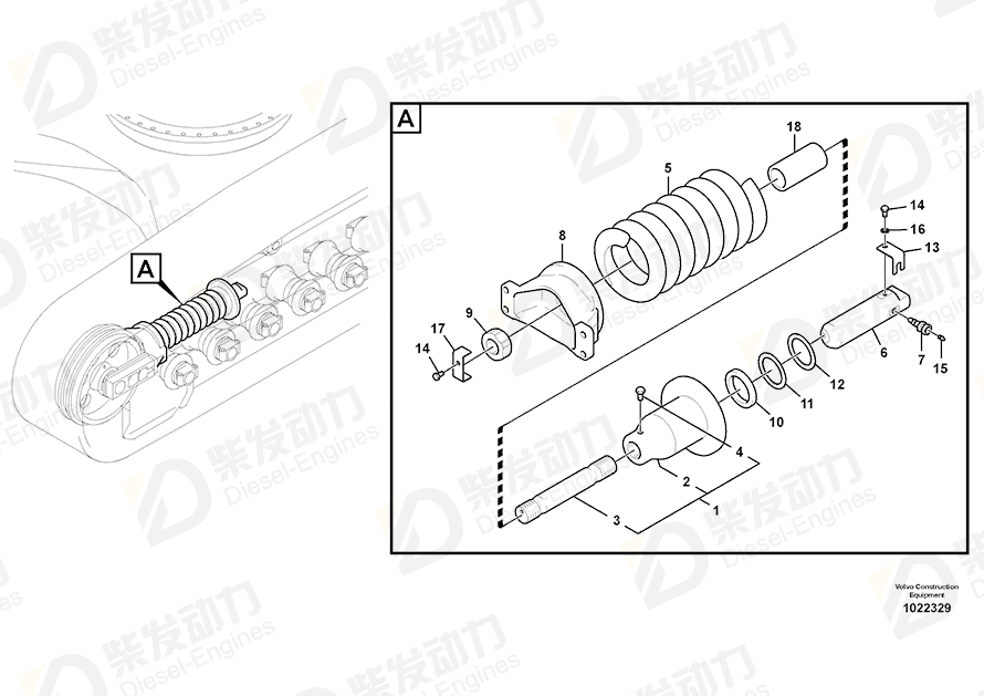 VOLVO Recoil spring 14671766 Drawing