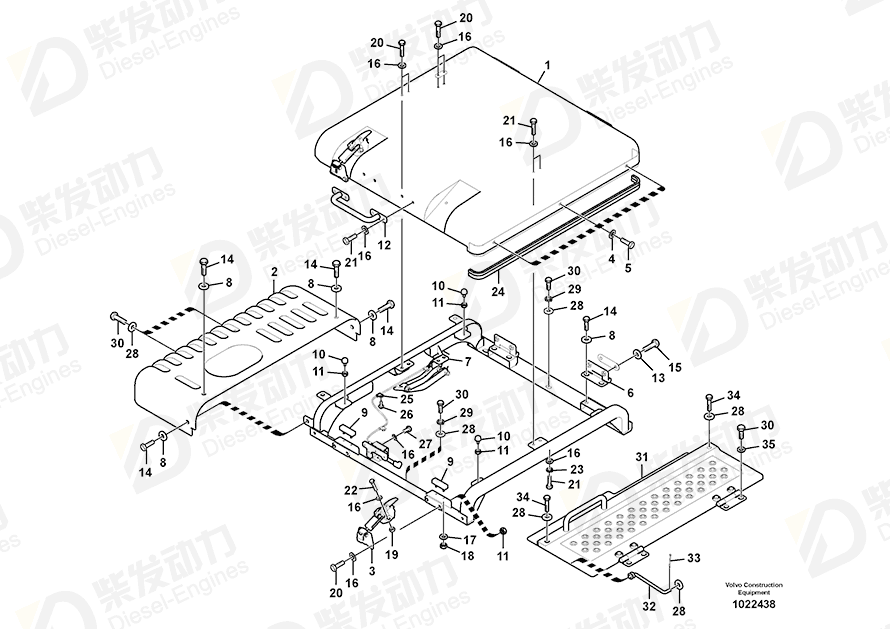 VOLVO Hinge 14532201 Drawing