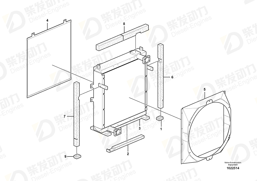 VOLVO Fan shroud 14545463 Drawing VOLVO Fan shroud 14545463 Drawing