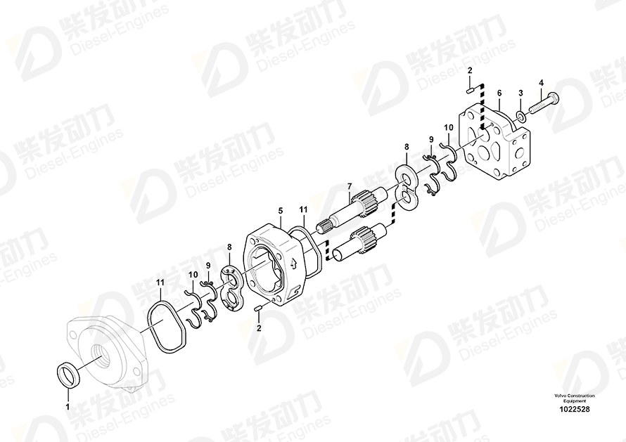 VOLVO Gear pump 14531868 Drawing