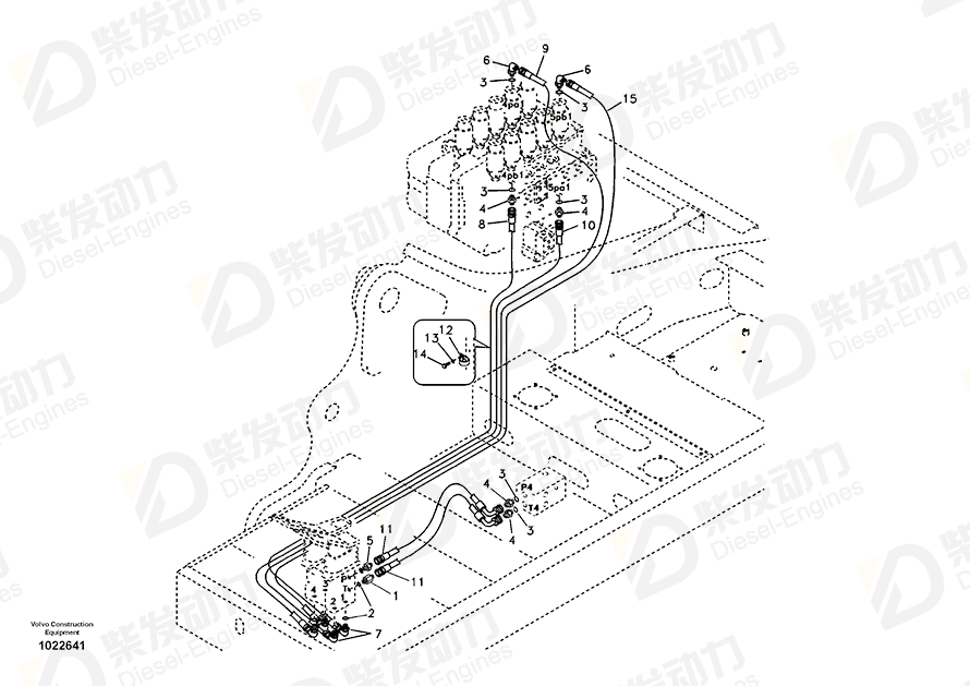 VOLVO Hose assembly SA9451-03278 Drawing VOLVO Hose assembly SA9451-03278 Drawing