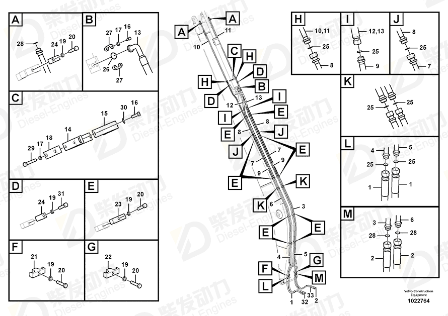 VOLVO Pipe SA1174-51500 Drawing