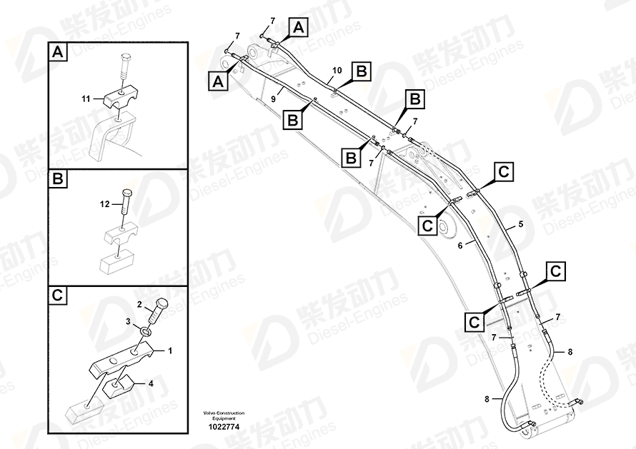 VOLVO PIPE SA1174-53561 Drawing