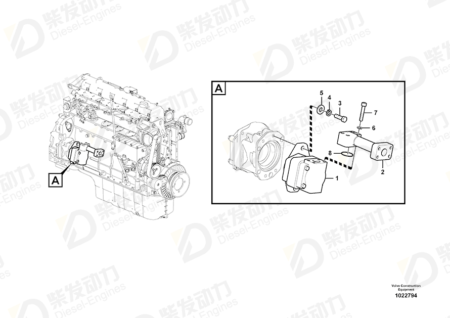 VOLVO Gear pump 14549423 Drawing