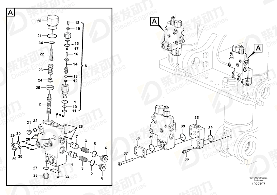VOLVO Control valve 14549934 Drawing VOLVO Control valve 14549934 Drawing
