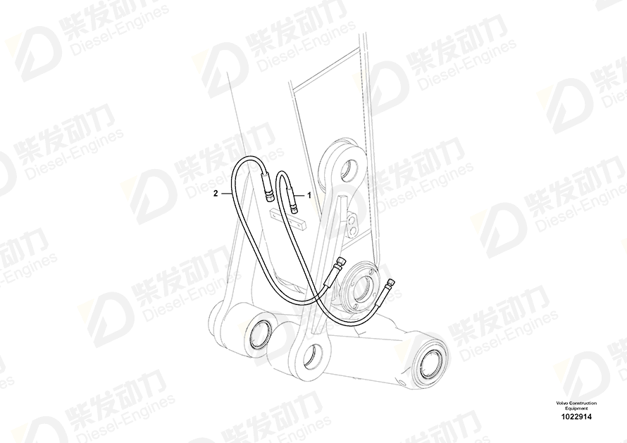 VOLVO Hose assembly 14880351 Drawing