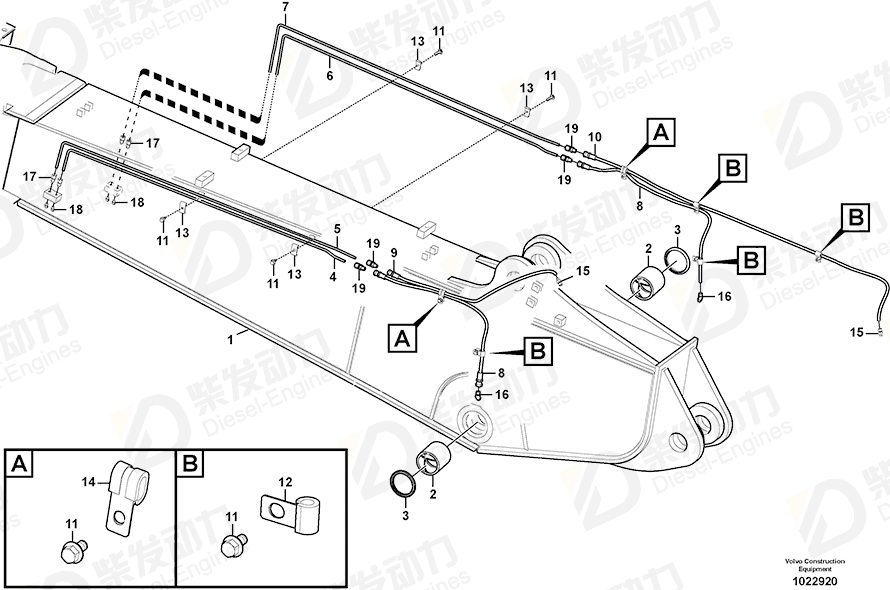 VOLVO Pipe 14543636 Drawing