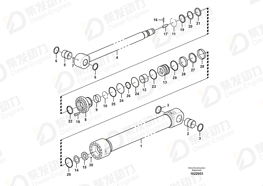 VOLVO Dip Arm Cylind 14551714 Drawing
