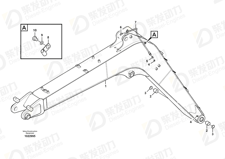 VOLVO Hose assembly SA9482-02138 Drawing VOLVO Hose assembly SA9482-02138 Drawing