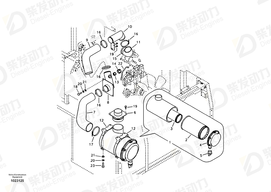 VOLVO Hose 14532124 Drawing