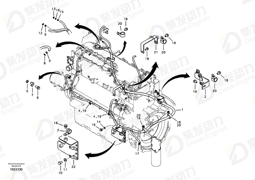 VOLVO Wire harness 14542809 Drawing
