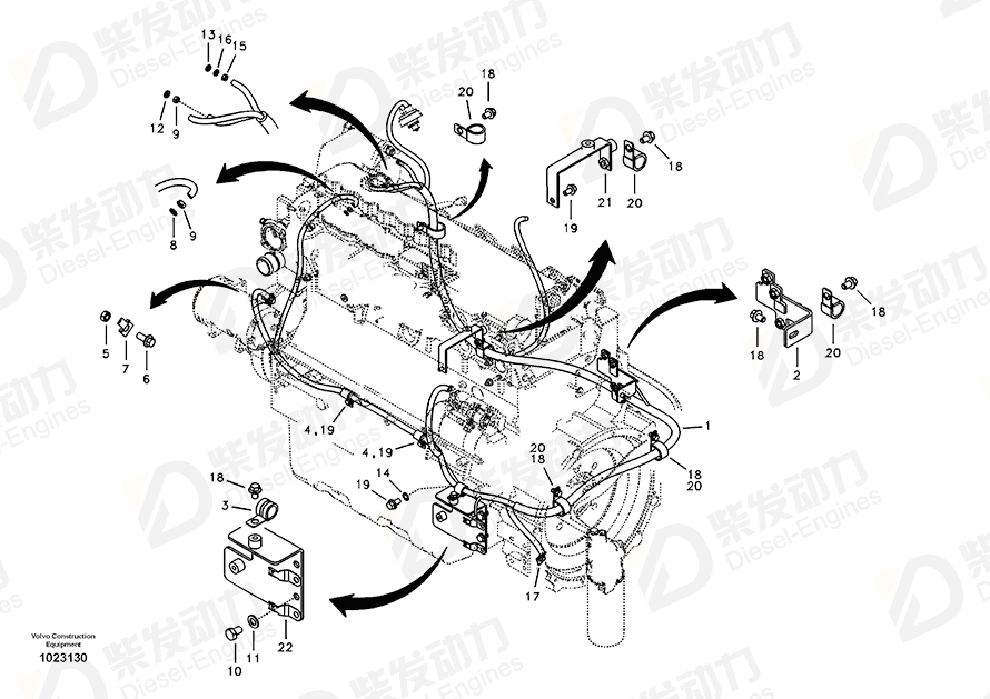 VOLVO Wire harness 14542809 Drawing VOLVO Wire harness 14542809 Drawing