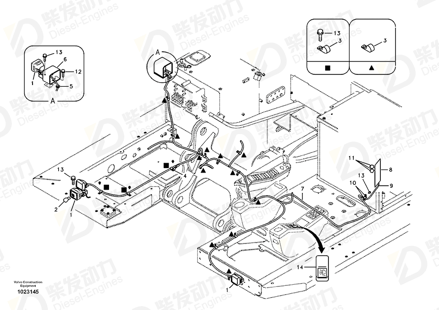 VOLVO Wire harness 14548713 Drawing VOLVO Wire harness 14548713 Drawing