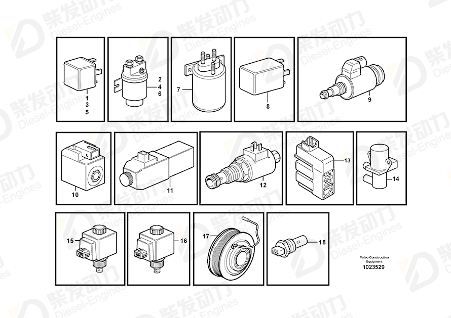 VOLVO Solenoid clutch 11707769 Drawing VOLVO Solenoid clutch 11707769 Drawing
