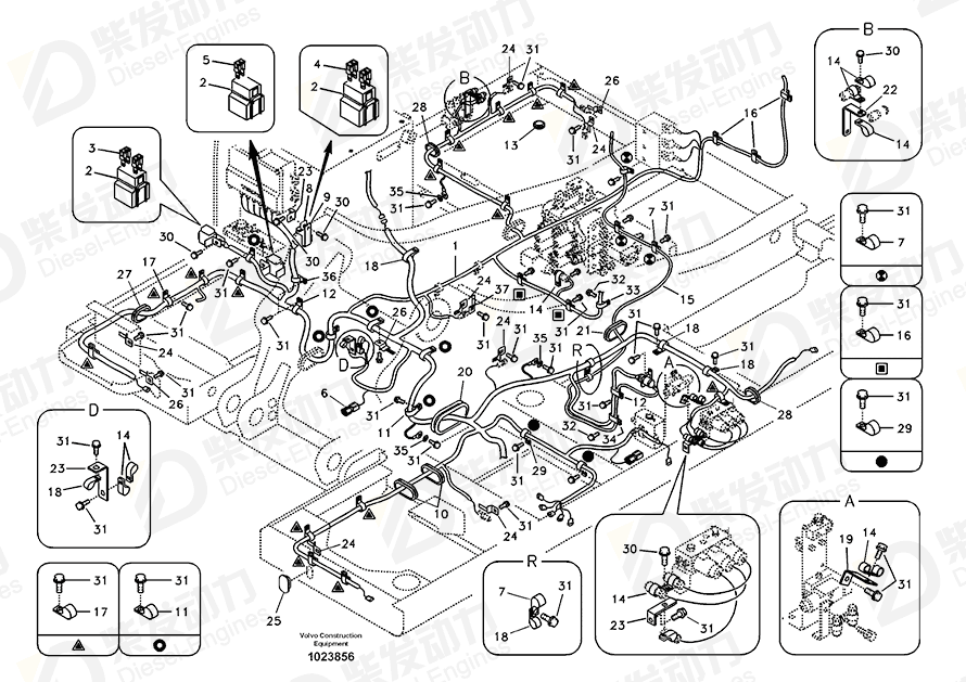 VOLVO Cable harness 14569827 Drawing
