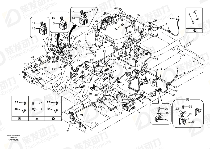 VOLVO Cable harness 14593563 Drawing