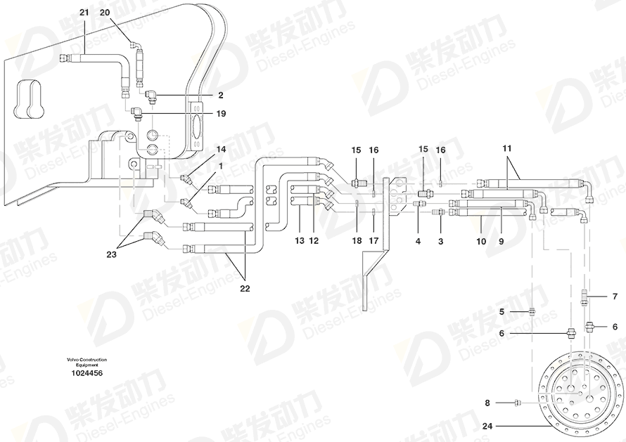 VOLVO Hose assembly 936895 Drawing