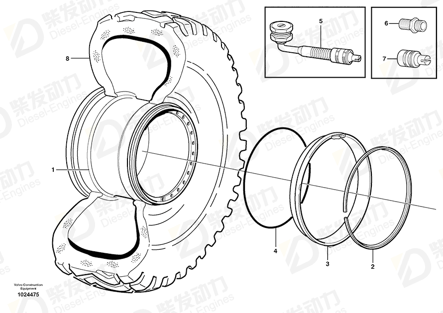 VOLVO Rim flange 4781648 Drawing VOLVO Rim flange 4781648 Drawing