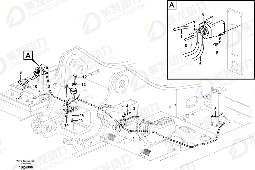 VOLVO Cable harness 14566580 Drawing VOLVO Cable harness 14566580 Drawing
