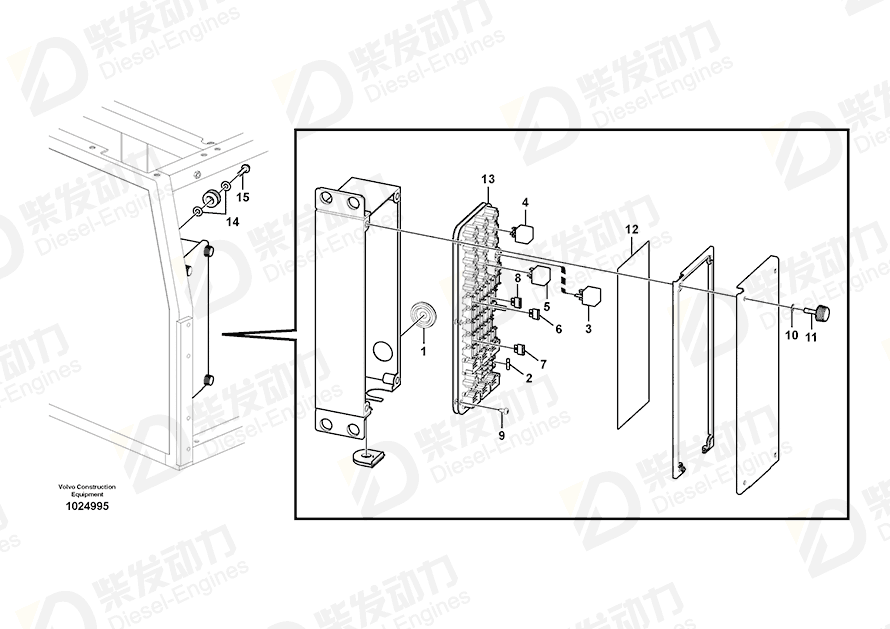 VOLVO Fuse box 14591813 Drawing