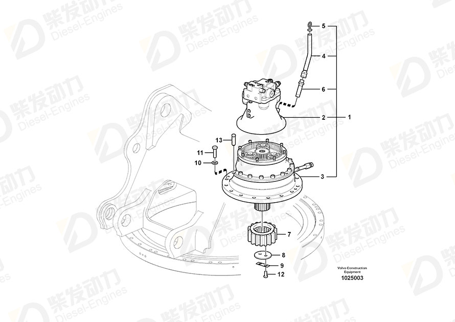 VOLVO Swing Motor 14573054 Drawing VOLVO Swing Motor 14573054 Drawing
