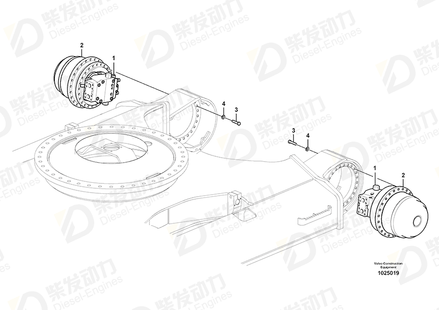 VOLVO Travel motor 14557191 Drawing VOLVO Travel motor 14557191 Drawing