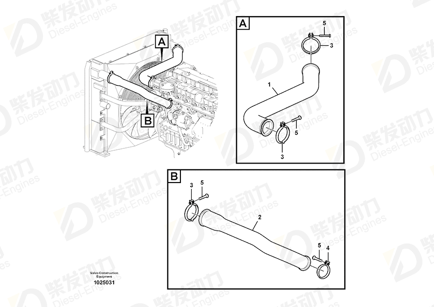 VOLVO Hose 14387803 Drawing