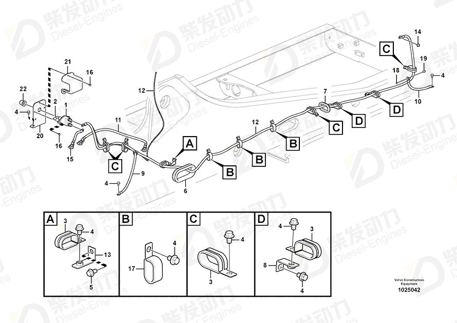 VOLVO Battery cable 14566851 Drawing