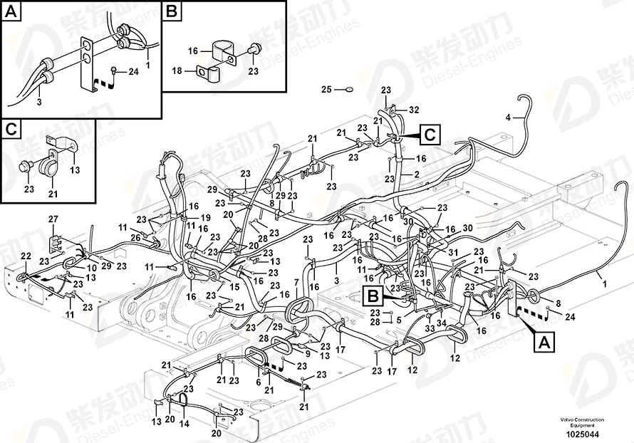 VOLVO Cable harness 14577231 Drawing