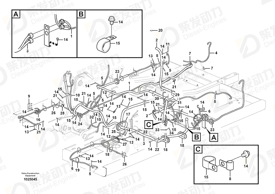 VOLVO Cable harness 14535211 Drawing