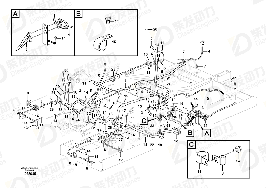 VOLVO Wire harness 14577230 Drawing VOLVO Wire harness 14577230 Drawing