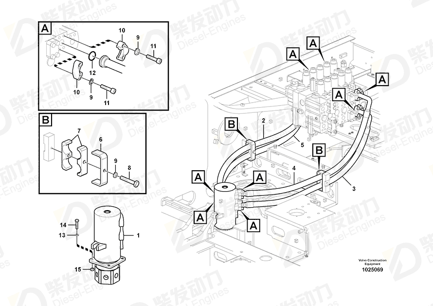 VOLVO Hose 14880723 Drawing