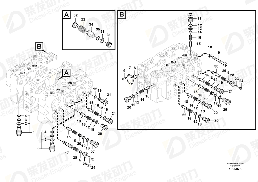 VOLVO Control valve 14556410 Drawing