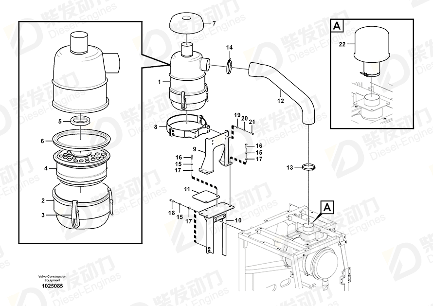 VOLVO Hose 14532127 Drawing