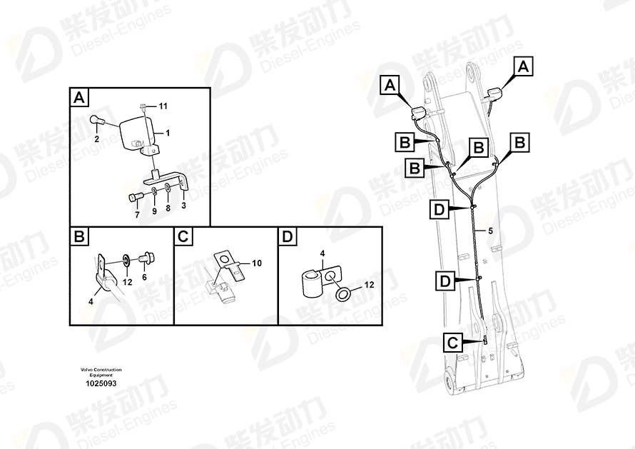 VOLVO Cable harness 14552130 Drawing