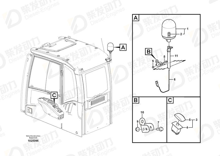 VOLVO Cable harness 14577458 Drawing