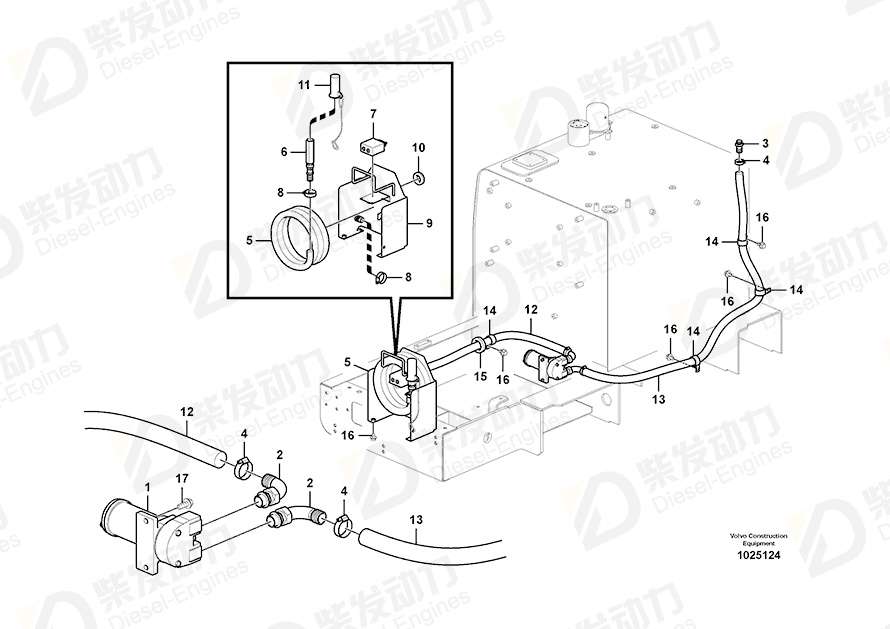 VOLVO Fuel filling pump 14572797 Drawing