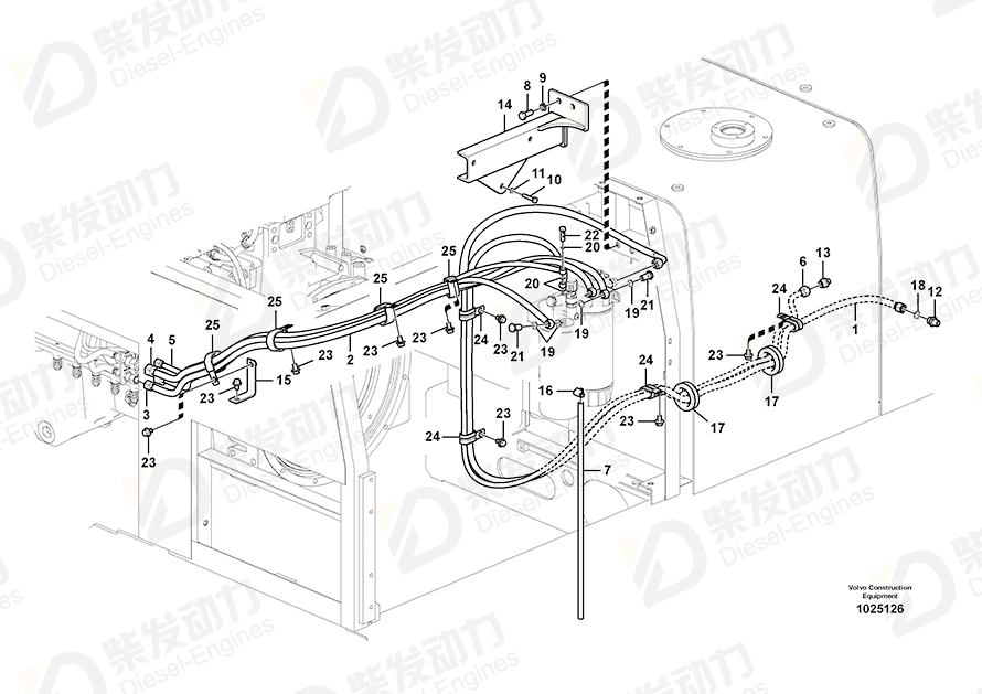 VOLVO Hose 14553529 Drawing