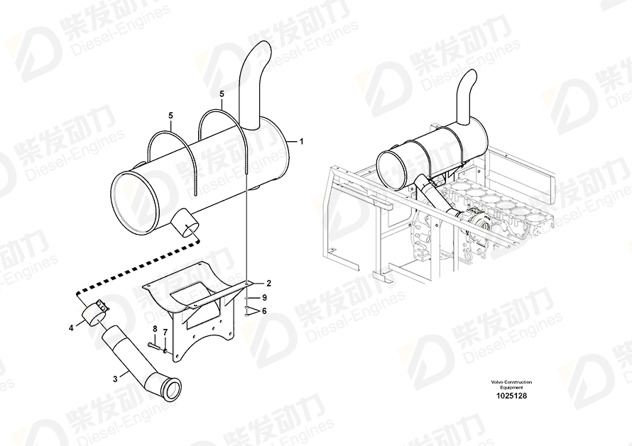 VOLVO Silencer 14541655 Drawing