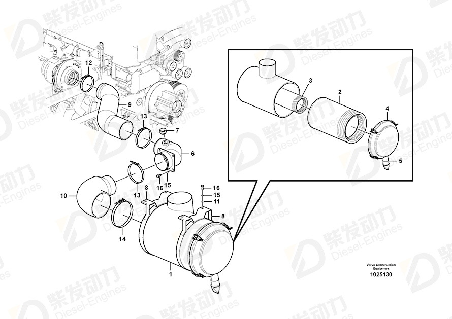 VOLVO Pipe 14506430 Drawing