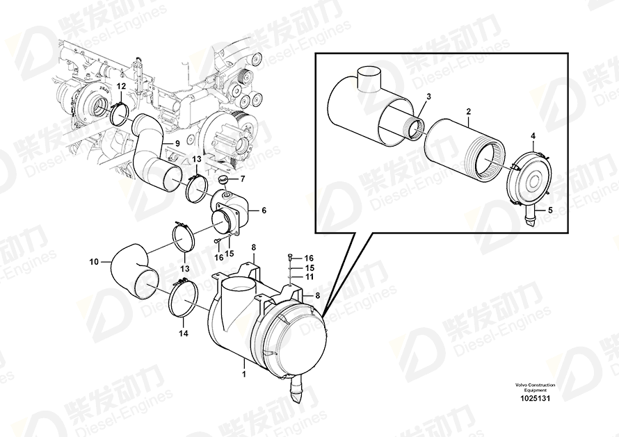 VOLVO Air filter 11033997 Drawing