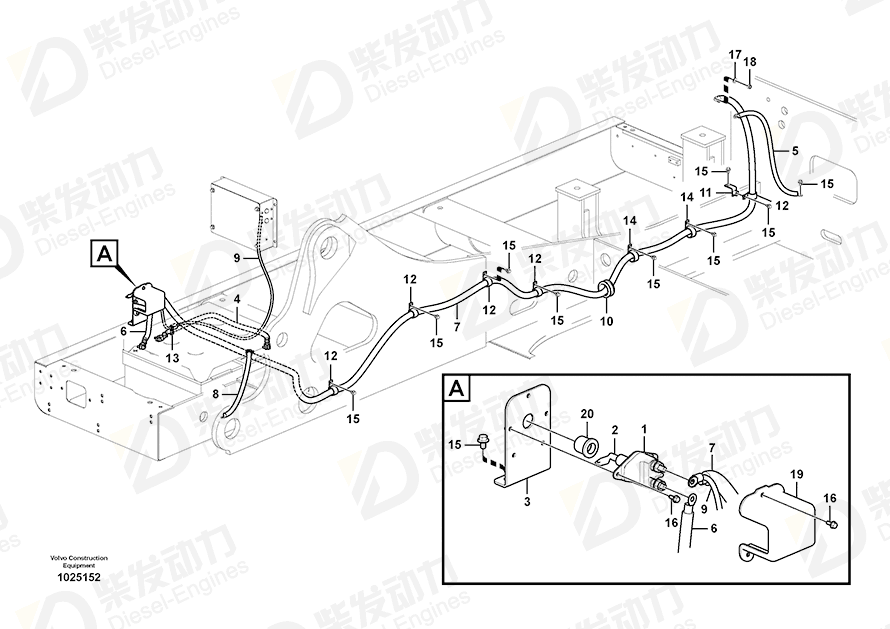 VOLVO Battery cable 14557011 Drawing