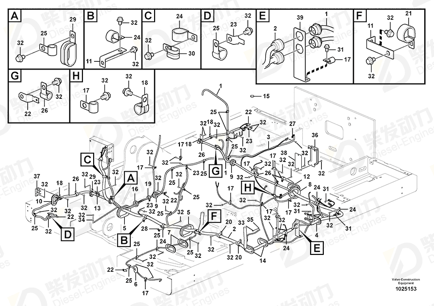 VOLVO Cable harness 14569412 Drawing