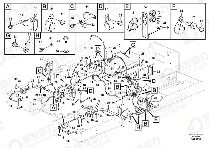 VOLVO Cable harness 14623499 Drawing